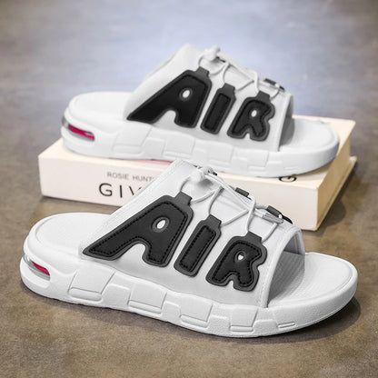 2025 New Men's Casual Leather Slippers Designer Antiskid Beach Sandals Fashion Outdoor Lightweight Slippers Comfy Walking Shoes