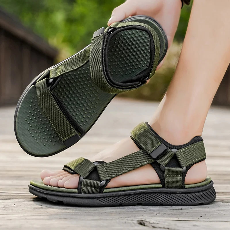 Summer Sandals Outdoor Wadable Man Arch Support Yoga Mat Insole Gladiator Open Beach Slippers Antiskid Durable Flat Men Slides