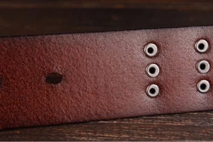 Studded Heavy Metal Style Belt Handmade Genuine Leather Punk Rock Style Men's Belt Cowhide Retro Tactical belt Jeans Belt