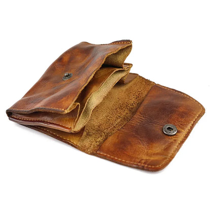 New Simple Men Wallets High Quality Genuine Cow Leather Coin Pocket Retro Handmade Male Purses Card Holder Men's Money Clips