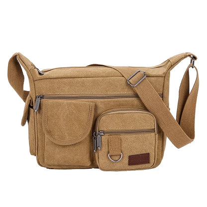 Men's Canvas Shoulder Bag Casual Tote Travel Crossbody Bag Luxury Messenger Bag High Quality Fashion Handbag Chest Bag