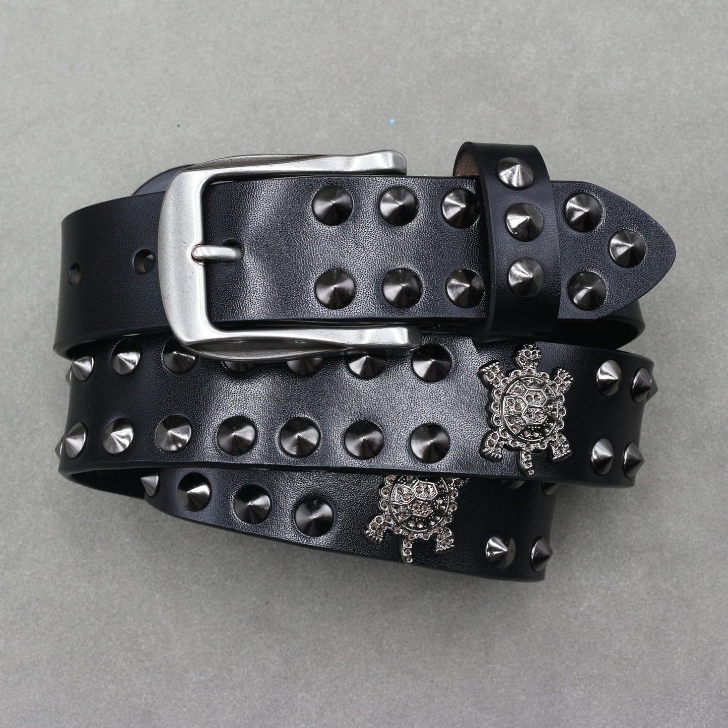 Heavy Metal Punk Belt Genuine Leather Hip Hop Belts For Men Cross Rivet Jeans belt male Strap Ceinture Homme designer belt