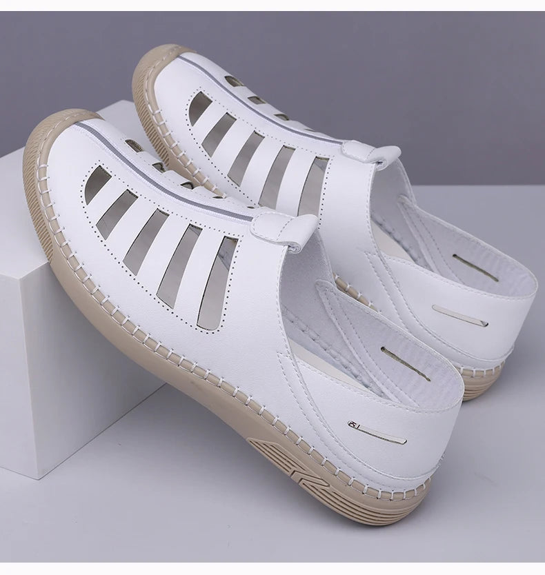 New Summer Genuine Leather Roman Men's Sandals Business Casual Shoes Outdoor Beach Wading Slippers Men's Shoes Big Size 38-48