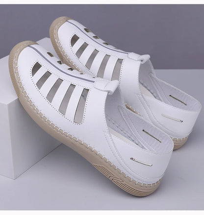 New Summer Genuine Leather Roman Men's Sandals Business Casual Shoes Outdoor Beach Wading Slippers Men's Shoes Big Size 38-48
