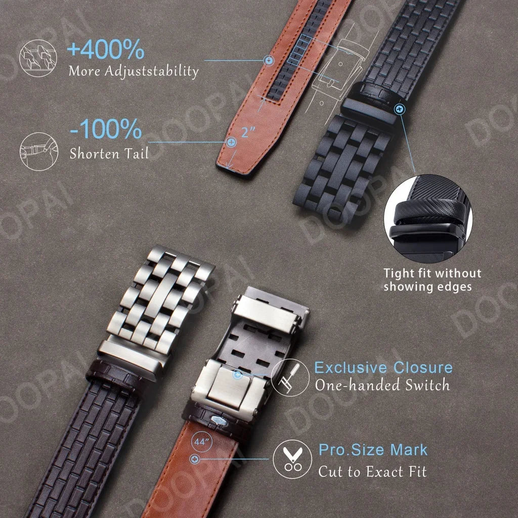 2023 Men Belt Metal Luxury Brand Automatic Buckle Plaid Genuine Leather Belts for Men Waist Strap Black Male
