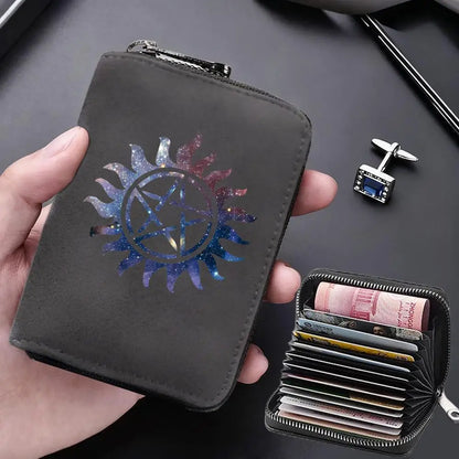 Supernatural Multifunctional Card Bag 11 Cards Slot Credit Card Holder Anti Demagnetization Wallets Cover Zipper Wallet for Men