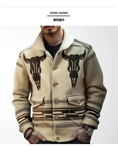 2026 Autumn Winter Men's Christmas Sweater Coat Thick Warm Sweater Cardigan Jumpers Zipper Coat with Pocket Men Knitted Sweater