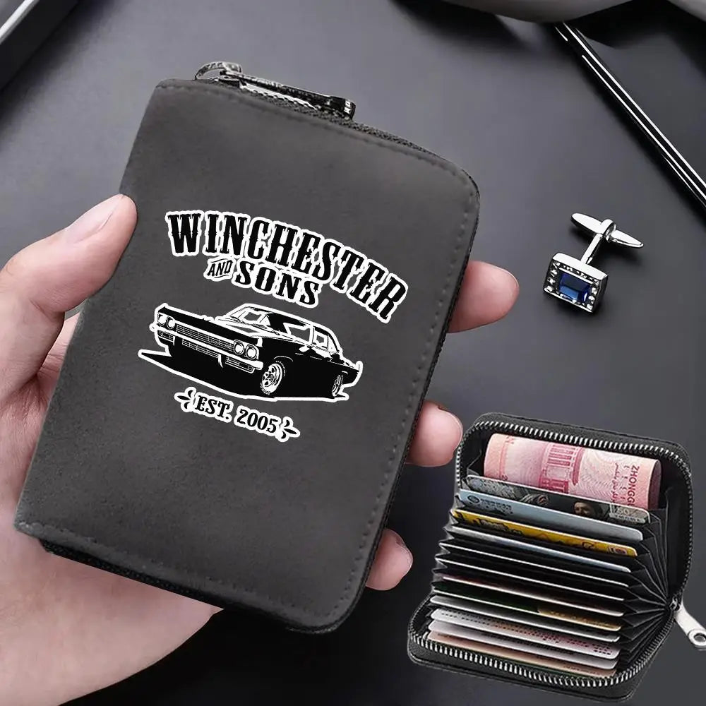 Supernatural Multifunctional Card Bag 11 Cards Slot Credit Card Holder Anti Demagnetization Wallets Cover Zipper Wallet for Men