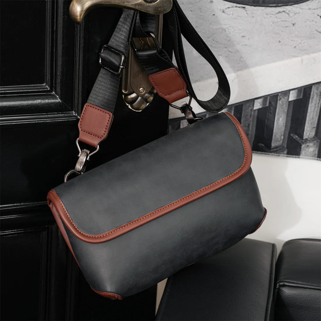 Casual Fashion Crossbody Bag Men Flap Shoulder Bag Vintage Design Shoulder Messenger Bags Unisex Mobile Phone Sling Handbags