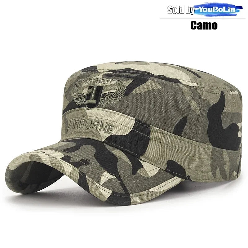 AIRBORNE Airborne Commando Cadet Flat Cap Sun Hat Trucker Caps Dad Hats