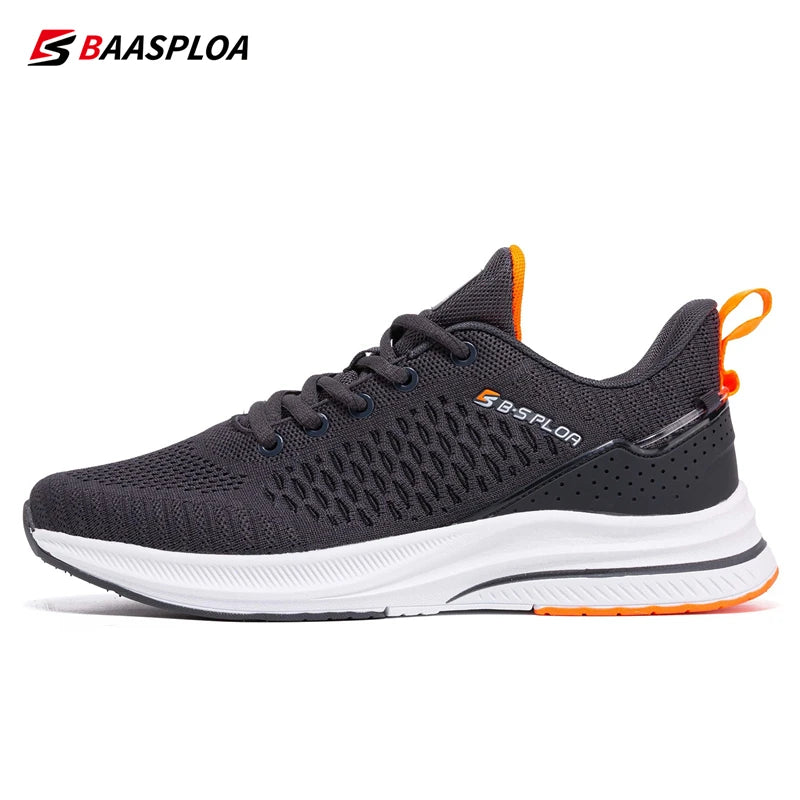 Baasploa Men Running Shoes Lightweight Breathable Jogging Sport Shoes Male Lace-up Fashion Comfort Casual Sneakers Non-slip