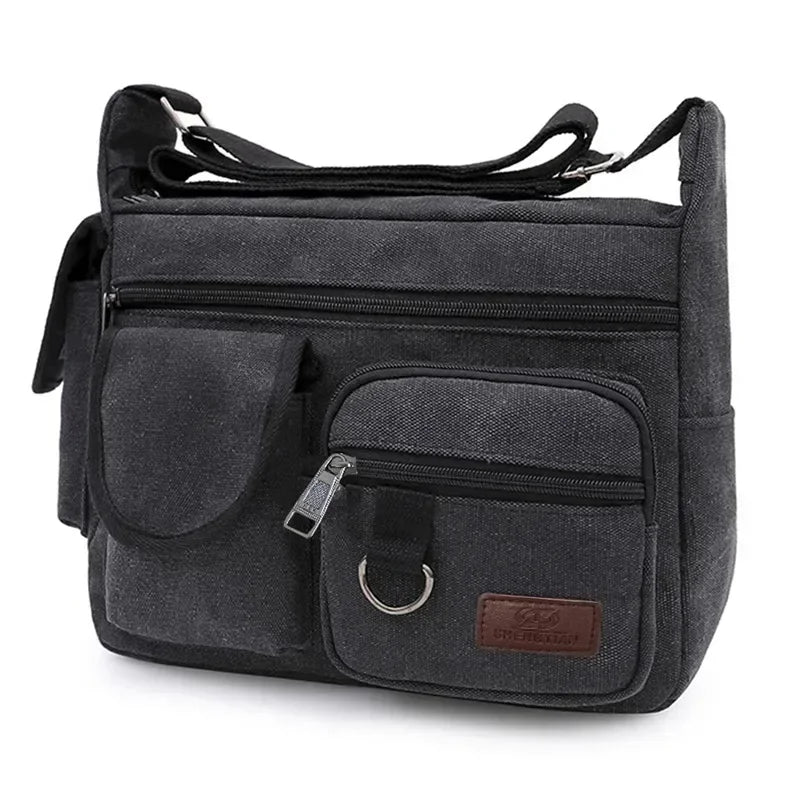 Men's Canvas Shoulder Bag Casual Tote Travel Crossbody Bag Luxury Messenger Bag High Quality Fashion Handbag Chest Bag
