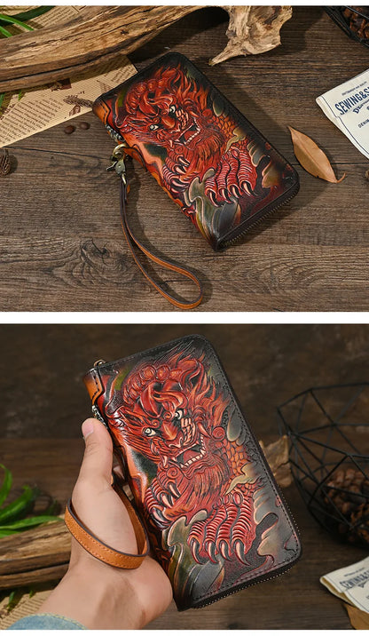 Men's Genuine Leather Wallet with Handcrafted Embossed Design