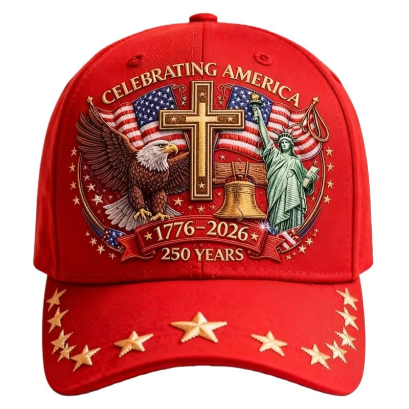 250th Anniversary Patriotic Baseball Caps, Retro Embroidered Adjustable Hats, Independence Day Gifts for History Enthusiasts