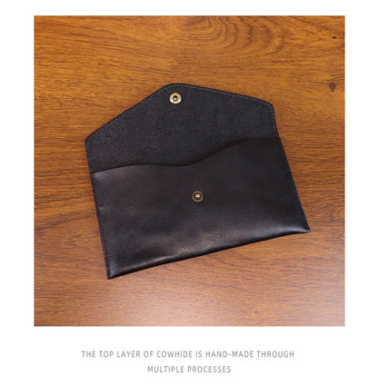 Genuine Leather Men Handmade Wallet High Quality Retro Handbag Simple Phone Pocket Card Bag Big Capacity Male Purses