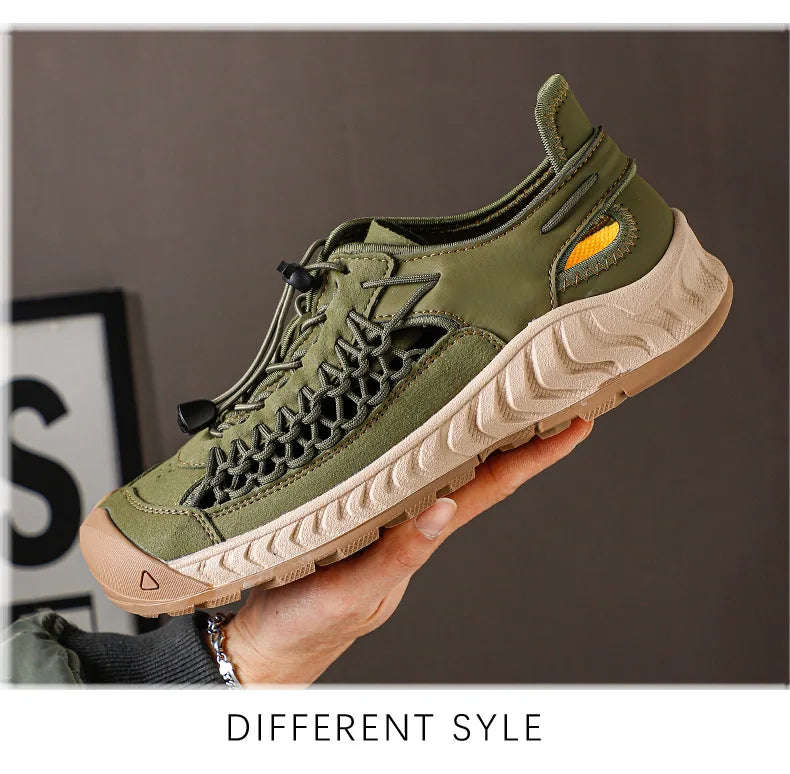 Men's Sandals Summer New Wear-resistant Breathable Simple White Sole Men's Beach Shoes