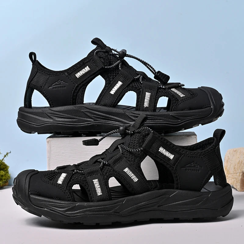 Comfy Summer Mens Sandals Mesh Casual Shoes Outdoor Male Beach Shoes Leisure Walk Wading Aqua Shoes Quick Dry Sandalias Sandaly