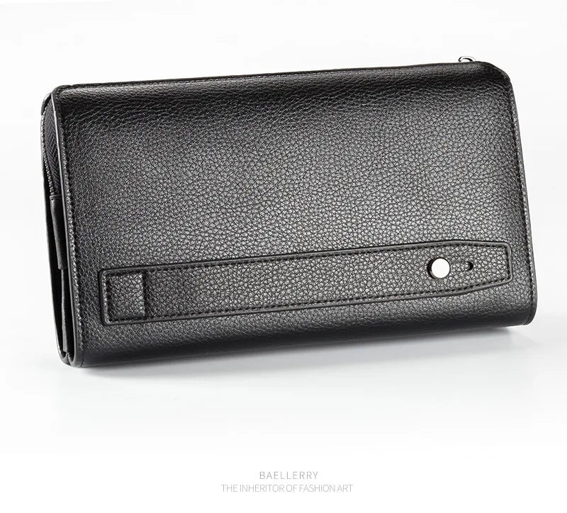 Baellerry Large Capacity Phone Pocket New Men Wallets Handbag Brand Card Holder Zipper Male Wallets Passport Case Men's Purses