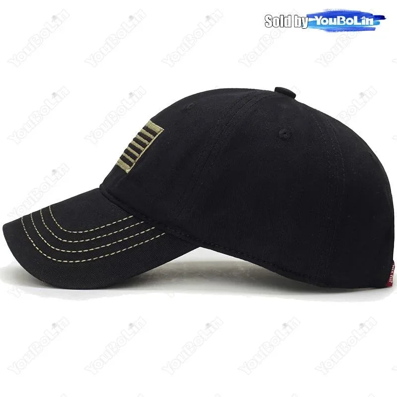 American Flag Embroidered Cotton Adjustable Soft Top Baseball Cap Sun Hat Trucker Caps Dad Hats