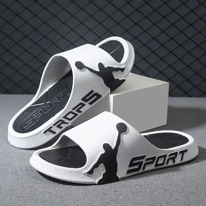 Fashion Men's Slippers PVC Soft Sole Non-slip Slides Casual Outdoor Beach Flip Flops Home Bathroom Couples Slippers New Sandal