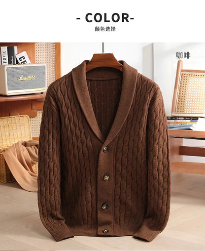 New Winter and Autumn Men's Wool Knitted Cardigan Trendy Loose-fitting Thick Style Pullover Casual Men's Clothing Coat Sweater