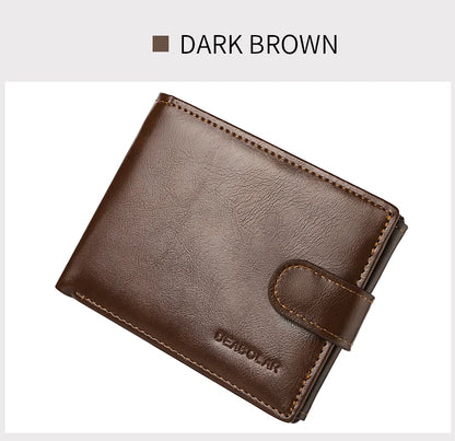 Men's Wallet Large Capacity Multi-Function Short Wallet Multi-slot Zipper Coin ID Credit Card Holder Men's Wallet