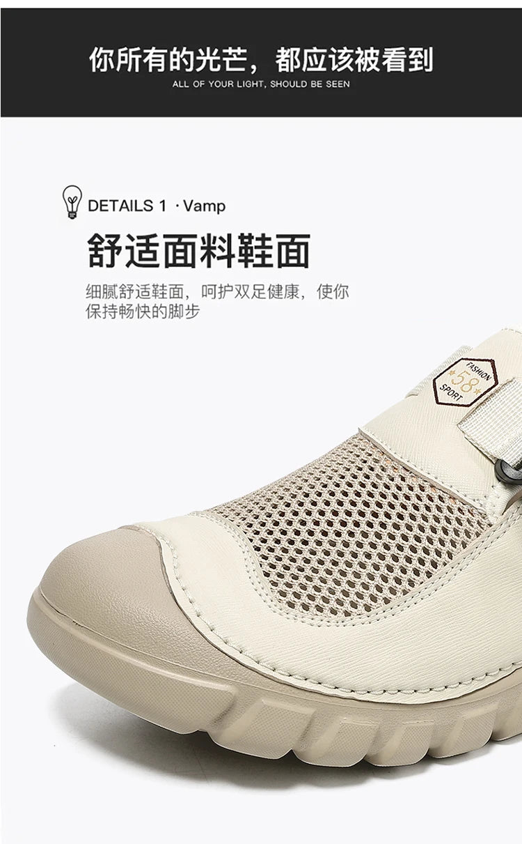 Summer Men Sandals Genuine Leather Mens Casual Shoes Outdoor Men Leather Sandals for Men Beach Shoes Roman mens Shoes