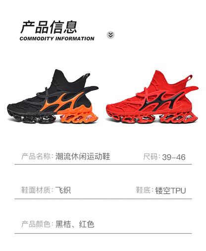 Men's Blade Type Shoes Breathable Shock Absorption Running Shoes Non-Slip Shoes For Jogging Tennis Gym Casual Walking Sneakers