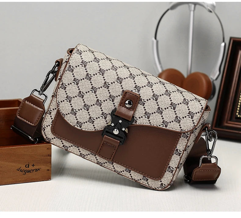 High-End Casual Shoulder Bag for Commuting Business Waterproof Daily Sling Bag Fashionable Jacquard Pattern Men's Crossbody Bag