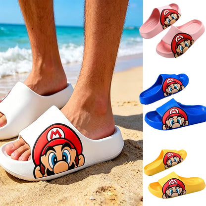 High Quality Unisex Anime Super Bros Slippers EVA Summer Non-Slip Home Bathroom Beach Soft Slippers Cartoon Breathable Sandals