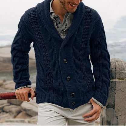 Knitted Cardigan Men's Single-breasted Loose Models Coarse Needle Sweater Men's Spring and Fall Outer Wear Mens Clothes
