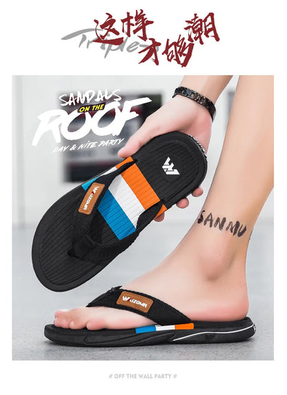 Summer new thick-soled casual flip-flops for men, anti-slip, anti-odor and wear-resistant, beach flip-flops for outdoor wear
