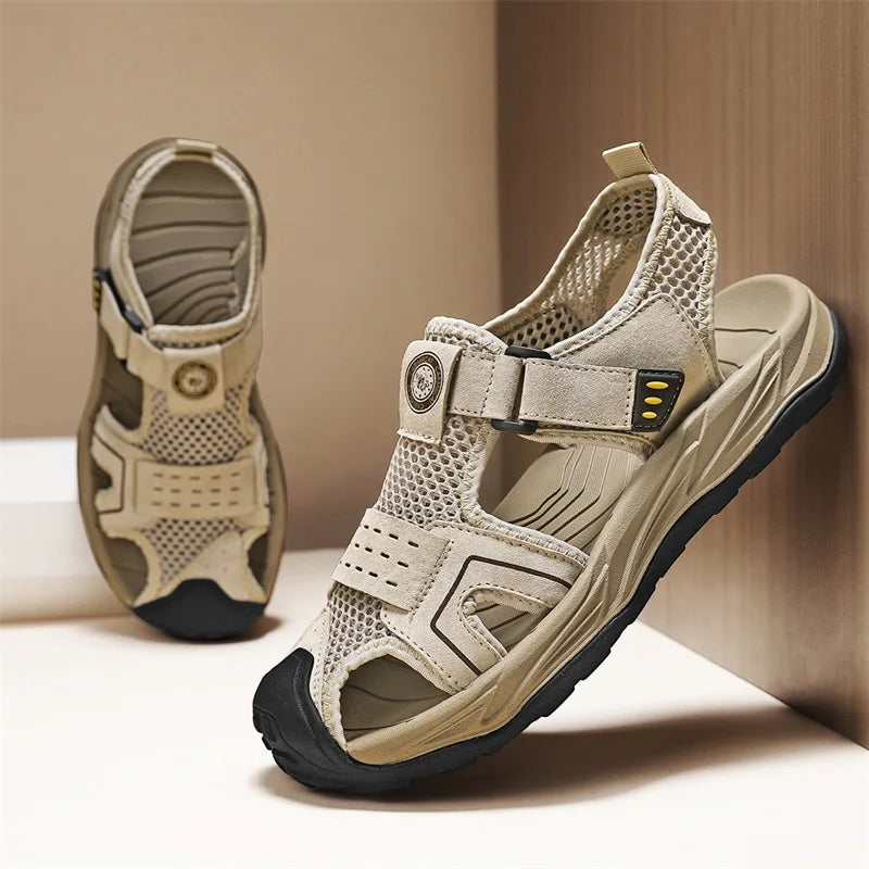 Summer Men' Sandals Breathable Beach Shoes Outdoor Men Casual Sandalies Fashion Male Casual Flats Quick Dry Walking Summer Shoes