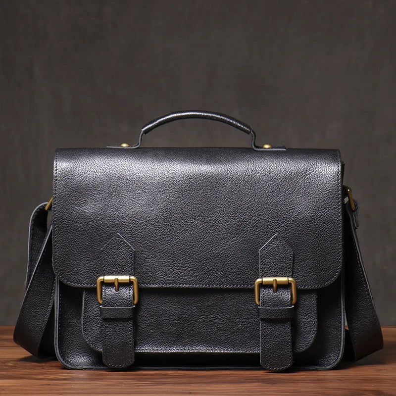 NUKA High Quality Top-Grain Cowhide Crossbody Bag Retro Unisex Messenger Bag Luxury Shoulder Bag Genuine Leather Cambridge Bags