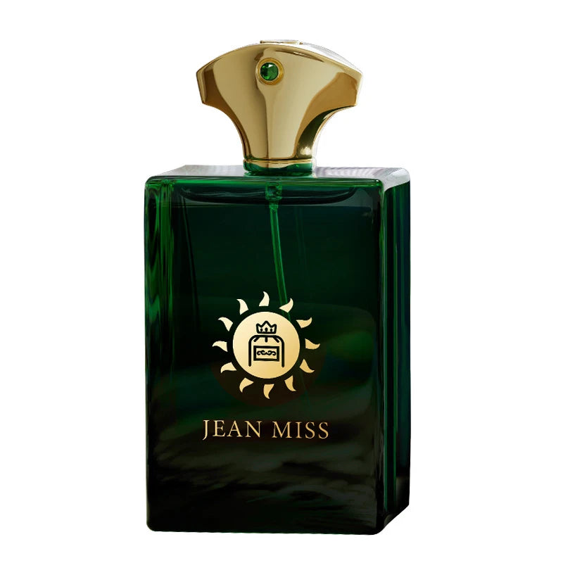 Luxury Green Glass Bottle Eau de Parfum - Long-Lasting Woody Spicy Fragrance for Men, Premium Arabian Style Perfume for Gifting