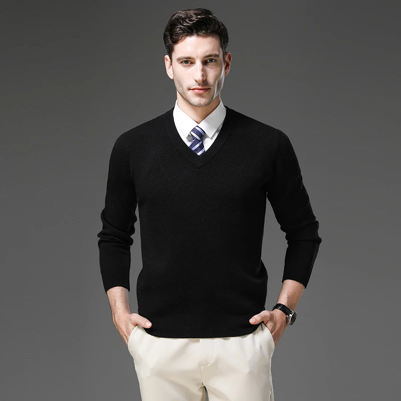 Top Grade Thick Anti-Pilling New Fashion Brand Autum Winter Knit Pullover Men Slim Fit Sweater Business Casual Woolen Jumper