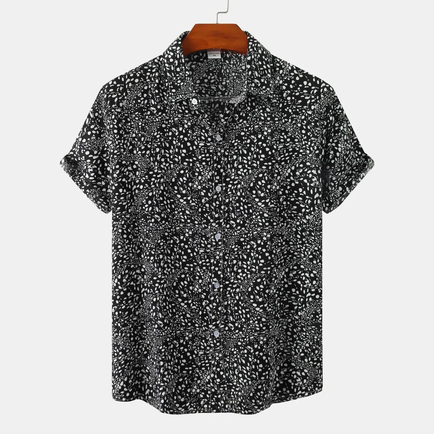 Hawaiian Summer Men's Casual Shirt Social Beach Style Short Sleeve Large Flower Print Chinese Resort Retro Loose Shirt
