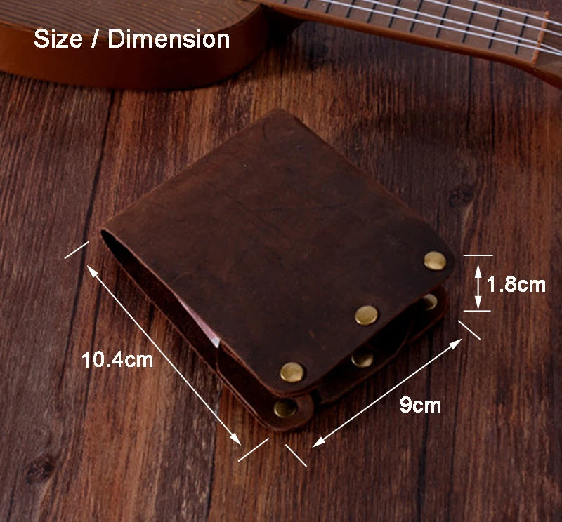 Fashion PUNK Handmade Crazy Horse Genuine Leather Wallet Men Money clip Short Wallet Bag Stud male Purse Card Holder Wallet