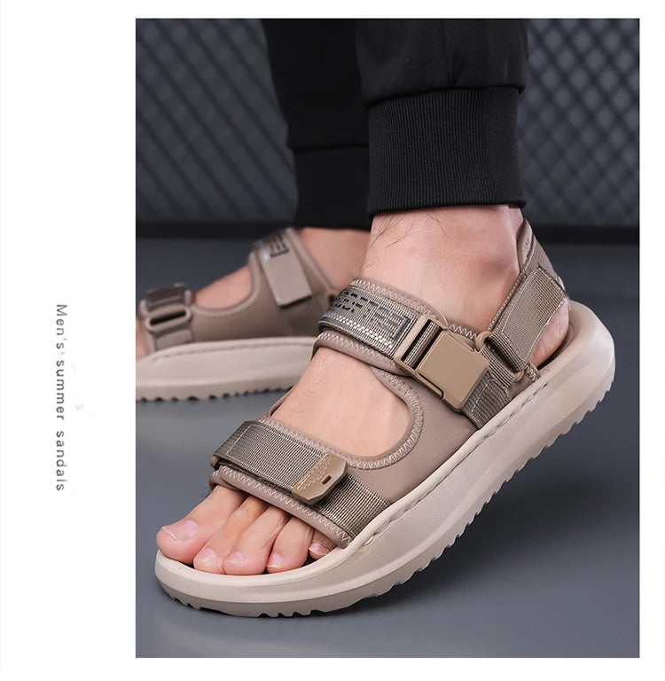 Men's Roman Sandals Summer Outdoor Sports Slip-On Shoes Anti-Slip Breathable Soft Bottom Casual Beach Shoes-WC20258