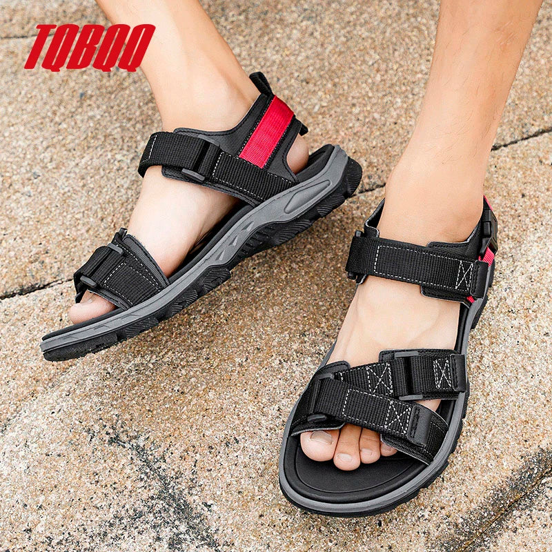 Men's Outdoor Sandals with Velcro Strap Male Summer Fashion Antiskid Sport Sandals Beach Casual Sandals for Men