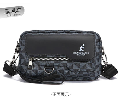Business Men's Clutch Bags High Quality PU Leather Man's Small Shoulder Bag Multi-Functional Men Handbag Bag With Waist Strap
