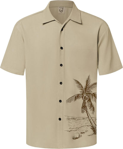 Men's Coconut Tree 3D Print Shirt for Summer - Quick-Drying, Loose Fit, Suitable for Everyday Wear, Perfect for Beach Vacations
