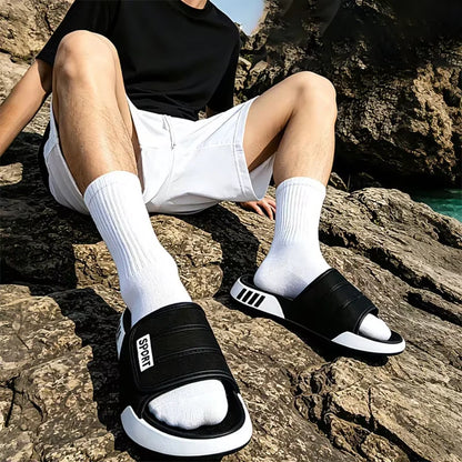 Fashion Big Size 40-47 Soft Bottom Chinelo Slide Men's Summer New Indoor Outdoor Comfortable Slippers for Man Streetwear Sandals