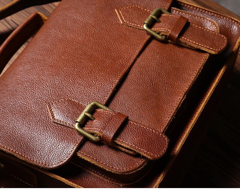 NUKA High Quality Top-Grain Cowhide Crossbody Bag Retro Unisex Messenger Bag Luxury Shoulder Bag Genuine Leather Cambridge Bags
