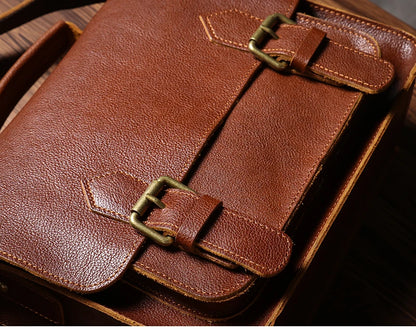 NUKA High Quality Top-Grain Cowhide Crossbody Bag Retro Unisex Messenger Bag Luxury Shoulder Bag Genuine Leather Cambridge Bags