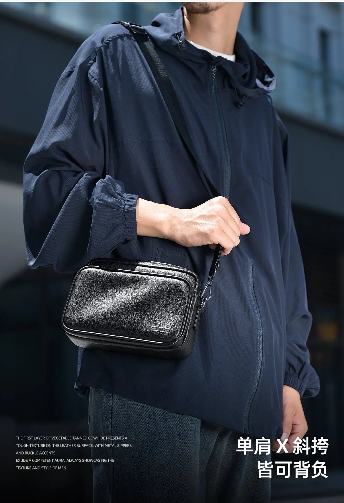 High Quality Real genuine Leather Men Shoulder Bag Natural Cowhide Messenger Bag crossbody bag for 7.9-inch lpad Phone Bag