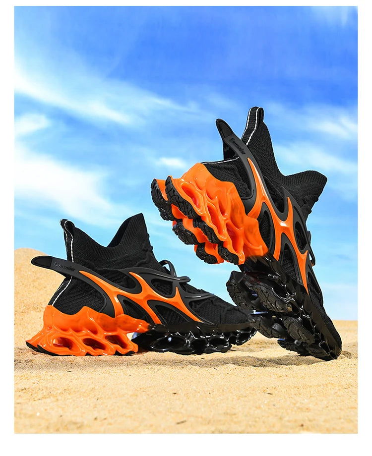 Men's Blade Type Shoes Breathable Shock Absorption Running Shoes Non-Slip Shoes For Jogging Tennis Gym Casual Walking Sneakers