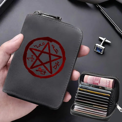 Supernatural Multifunctional Card Bag 11 Cards Slot Credit Card Holder Anti Demagnetization Wallets Cover Zipper Wallet for Men