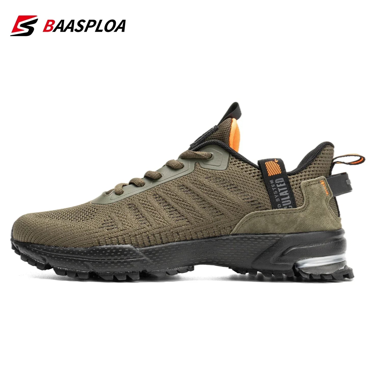 Baasploa Men Running Shoes Lightweight Breathable Jogging Sport Shoes Male Lace-up Fashion Comfort Casual Sneakers Non-slip