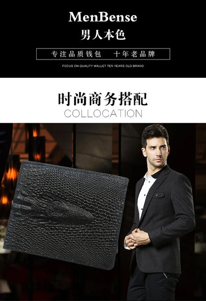 Men's Wallets Luxury Alligator Pattern Men Money Bag Safe Clutch Bag Business Style Male Money Purse Card Fashion Casual Holder